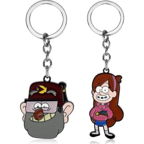 Gravity Falls Dipper Mabel Action Figure Toys Gravity Falls Stanley Pines Cipher Muse Keychains Figure Toys Kids Gift Keyring