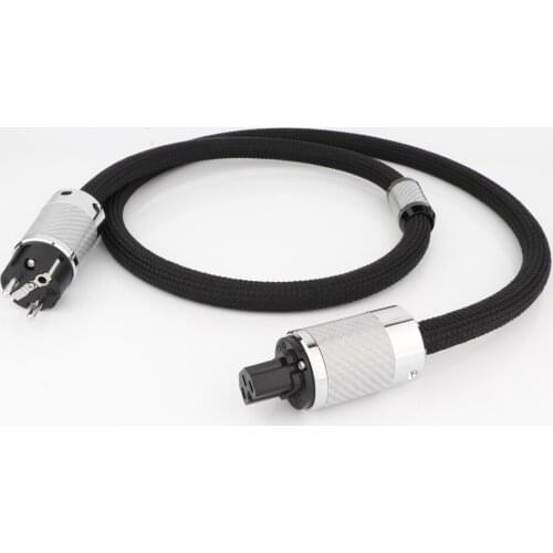 EU Mains Power Leads HIFI EU Power Cord With Rhodium Plated EU Plug Cable