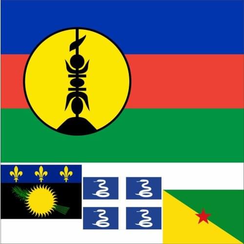 France Frances 13 Overseas Territories Flag 3X5FT 90x150CM 100D Polyester Double Stitched High Quality New Caledonia Banner