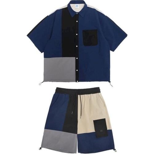 Lovers Wear Summer Clothes Couple Suits Niche Design Sense Shirt Suits Loose Shorts Two Piece Sets Hip-hop Street Handsome Sets