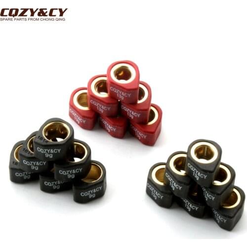 6PC Racing Roller Set Weight 18x14mm 9g 13g For Honda Bali 125cc Pantheon TGB Motion Bellavita 125 4-Stroke Engine Scooter