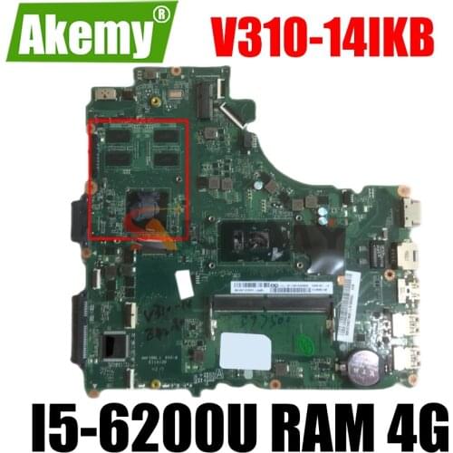 DA0LV6MB6F0 for Lenovo V310-14IKB V510-14IKB V310-14ISK E42-80 Laptop motherboard With I5-6200U RAM 4G 100% fully tested