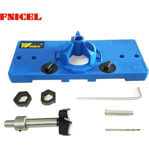 NEW 35MM Cup Style Hinge Boring Jig Drill Guide Set Door Hole Template For Carpenter Woodworking DIY Tools