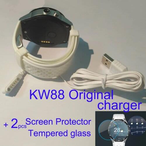 Original KingWear KW88 kw08 kw18 dm98 dm368 Smartwatch Smart Watch Tempered Glass Screen Protector Film charging cable charger