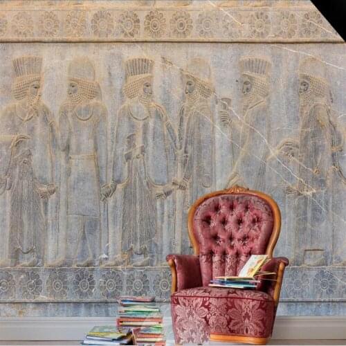 Milofi custom wallpaper mural retro marble pattern European classical three-dimensional relief wall decoration mural wallpaper