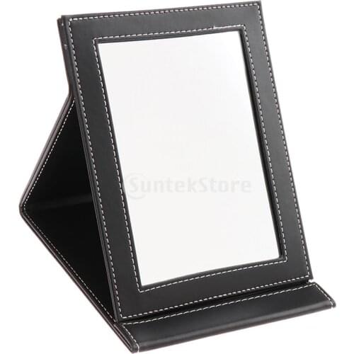 Portable Tabletop Mirror/Folding Compact Makeup Mirror Stand For Travel/Home