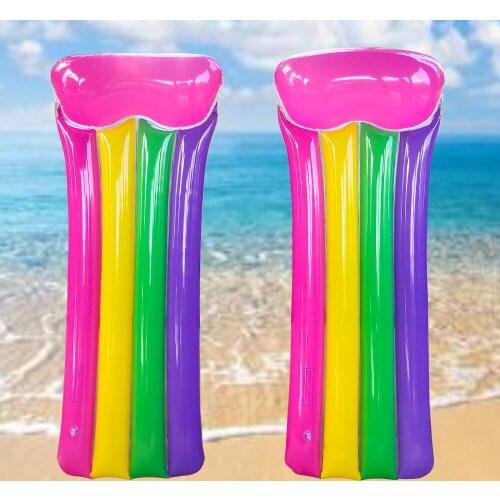 Rainbow Inflatable Pool Float Swimming Ring Inflat Mattress Floating Row Swimming Circle Beach Pool Party