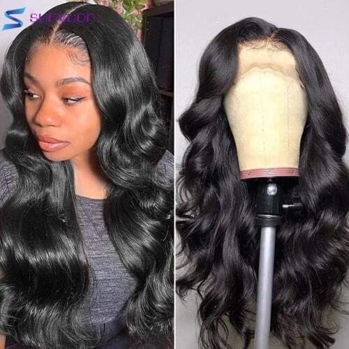 HD Transparent Lace Front Human Hair Wigs Pre Plucked 13x4 Brazilian Body Wave Lace Frontal Wig With Baby Hair Remy