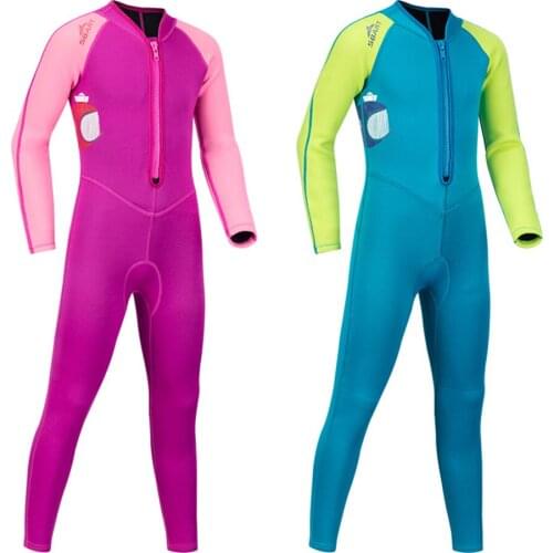 Sbart Childrens 2MM One-Piece Long-Sleeve Diving Suit Boys And Girls Jellyfish Sunscreen Surfing Snorkeling Suit Warm Swimsuit