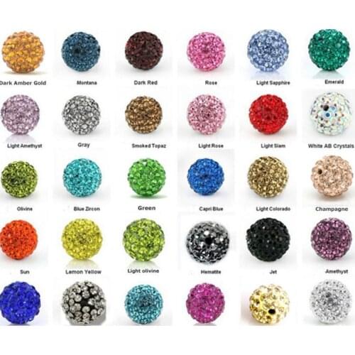 Mixed 12mm 100pcs/pack white black crystal Crystal beads ruru4 Bracelet accessories disco ball