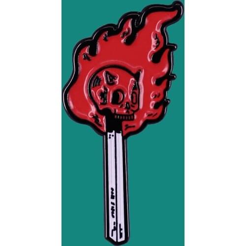 Creativity Skull Matchstick Arts Enamel Pins Brooch Collecting Lapel Badges Men Women Fashion Jewelry Gifts Adorn Backpack Hat