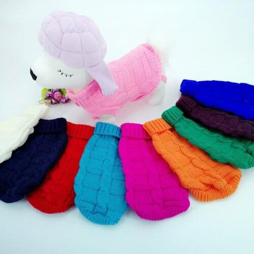9 Colors Comfortable Elasticity Winter Dog Knitted Jumper Knitwear Dog Clothes Pet Clothes Cat Collar Sweater Coats Pet Supplies