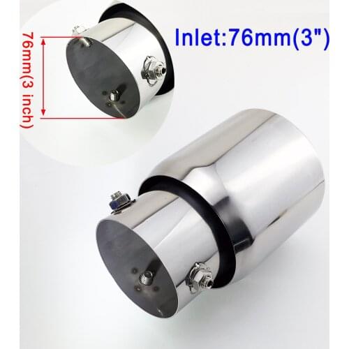 Universal Auto Accessories Tail Muffler 76mm 3" Cut Out Tailpipe Exhaust Tips Silencer Rear Throat Trim Cover Decoration