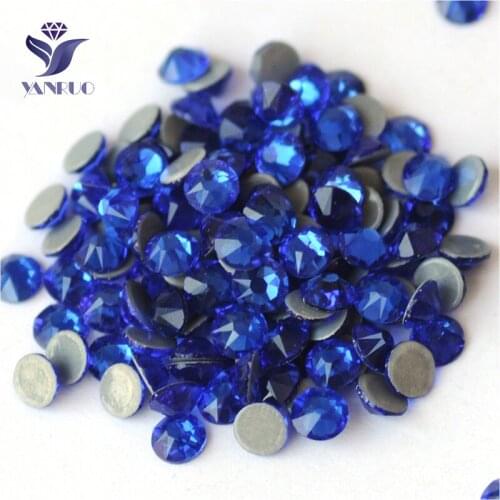YANRUO 2088HF All Sizes Sapphire Strass Glass Stones DIY Craft Gems Flatback Hotfix Crystal Rhinestones For Dresses