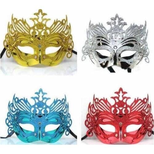 Women Princess Crown Filigree Wedding Mask Halloween Dance Party Mask Floral Imperial Crown Phantom Venetian Eye Mask Masquerade