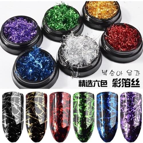1 Box Aluminum Foil Flakes Magic Mirror Powder Glitter Sequins For Nails Chrome Strip Slice DIY Manicure Nail Art Decorations
