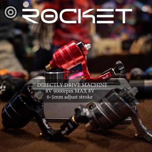 1pc Rocket Directly Drive Tattoo Machine Japan Motor Mabuchi Rotary Tattoo Machines RCA Connector Adjustable Stroke Tattoo Pen