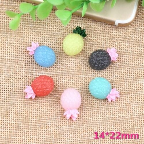 10pcs Mini Food Slime Charms Resin Candy Sugar Beads Slime Pineapple Making Supplies for DIY Crafts Scrapbook