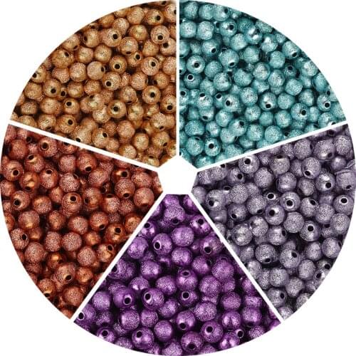 100pcs Acrylic PlatingSpaced Beads Round Beads For Jewelry Making DIY for Kid Puzzle Handmade Charm Bracelet Jewelry Accessories