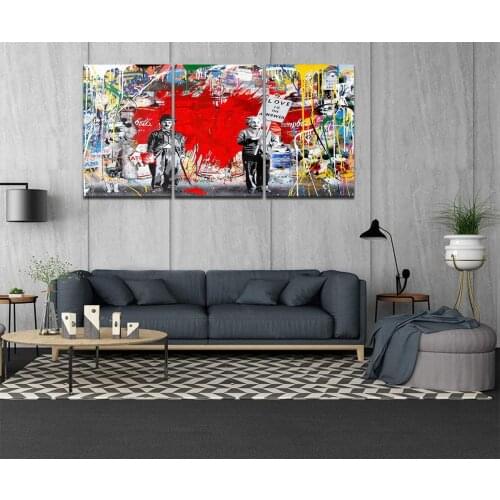 Graffiti Wall Color Body Street Art Creative 3 Pieces Posters Canvas Painting For Bedroom Living Room No Frame