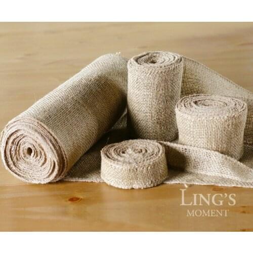 50Meters Width 4-15cm Natural Jute Hessian Burlap Ribbons For DIY Wedding Party Chair Bands Vintage Home Decorations