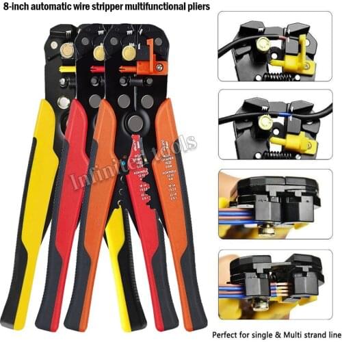 8Inch Multifunction HS-D1 D4 D5 24-10 0.2-6 Wire Stripping Pliers Cable Scissors Automatic Wire Strippers Crimping Tools Cutting