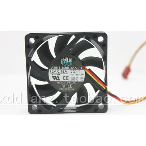Free shipping cooler A6015-36RB-3AN-P1 12v 0.18a 60x60x15mm