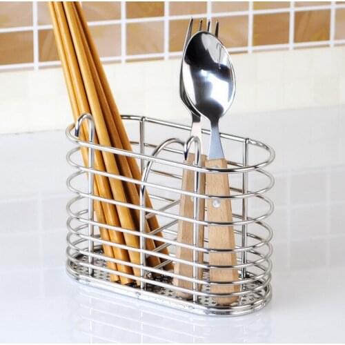 Chopsticks Holder 304 Stainless Steel Chopsticks Rest Kitchen Knife and Fork Rack Hanging Chopsticks Box