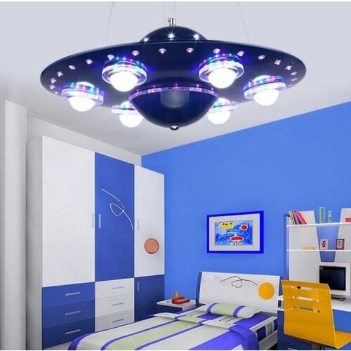 Childrens lamp bedroom boys and girls room lamp creative alien flying saucer chandelier decoration lamp childrens room cartoon