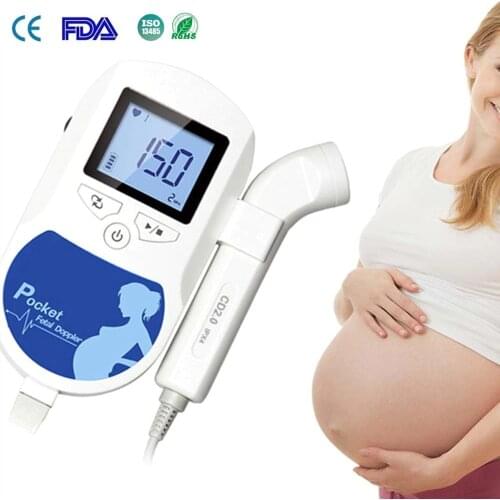 Medical Fetal Doppler Fetal Ultrasound Baby Heartbeat Home Detector Pregnant Doppler Baby Heart Rate Monitor Pocket Monitor
