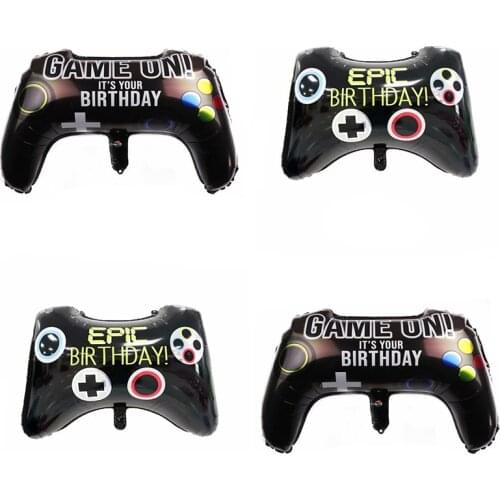 1pcs Gamepad Big Video Game Controller Aluminum Foil Balloon giant Rocket astronaut foil balloons Boy Inflate Toy