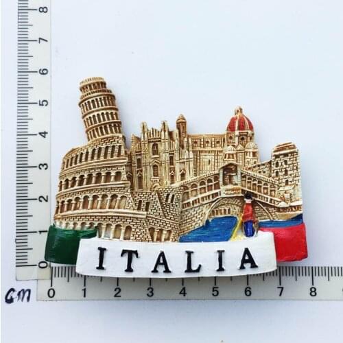 Italian castle)Fridge Magnet Creative Travel Commemorate Crafts 3D Ornaments Magnetism Resin Material Refrigerator Stickers