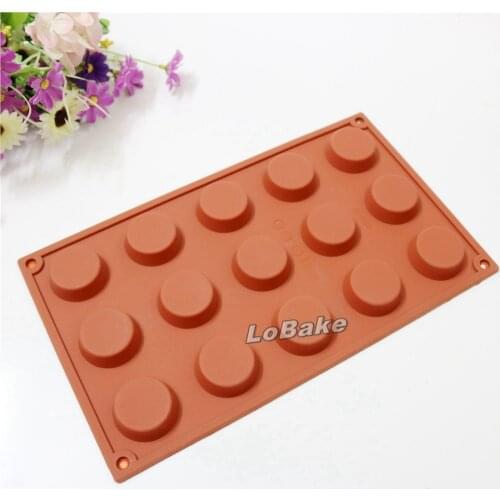 Nice 15 cavities small round thin cube shape cake formas de silicone dessert chocolate pops biscuit bakery DIY mold supplies
