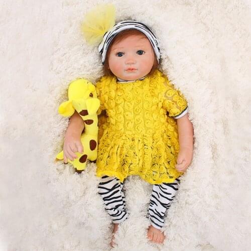 Reborn dolls toys 19"46cm fashion silicone reborn baby dolls gift fake baby newborn girl doll poupee reborn