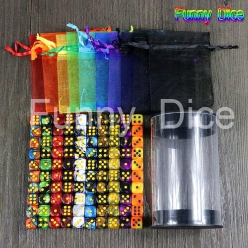 Best Deal!100pcs of 12mm D6 Gambling Dice,Playing Die with Standard Dot As Dice Tower Game Accessories a Free Tube and bags