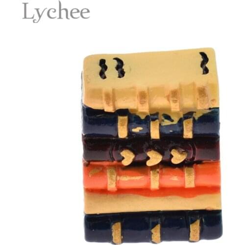 Lychee Life Dollhouse Toy Book Mini Resin Book Miniature Doll House Decoration Crafts Toy Gifts