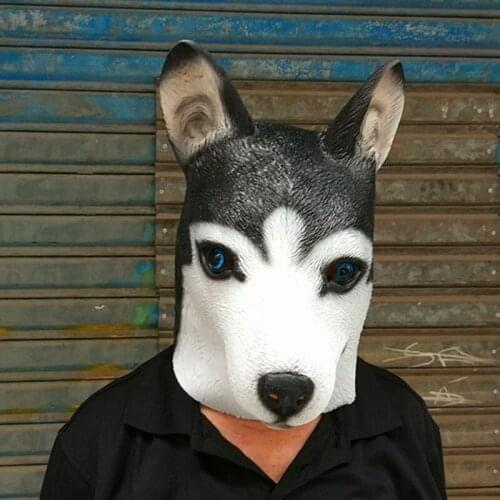 Dog Husky Mask Latex Cute Sled Dog Headgear Masks Pet Dogs Animal Halloween Party Cosplay Props Nice Gift