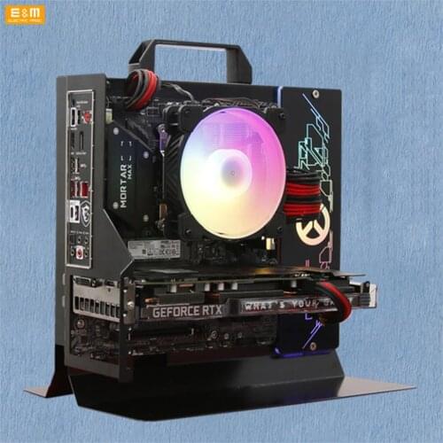 Mini MATX PC Test Bench Handle Carrying Computer Water-Cooled Open Frame Overclock Case HTPC Support Independent Graphics Card