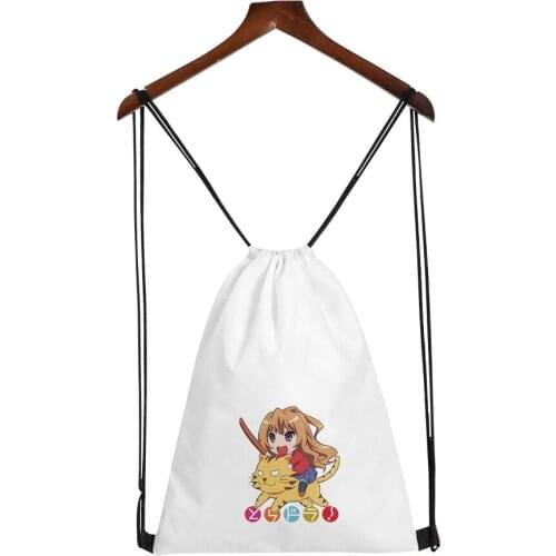 Toradora Taiga Fashion Style Student Shoulder Storage Bag Drawstring Travel Beach Backpack Toys Shoes Clothes Organizer