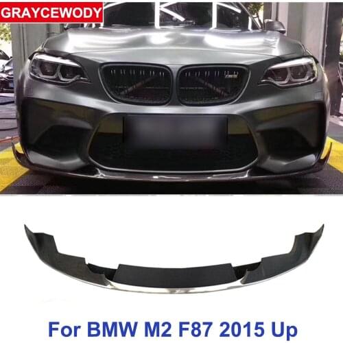 MP Style Real Carbon Fiber Material Front Bumper Lip Car Styling Modification Part For BMW M2 F87 Car Tuning 2015 Up
