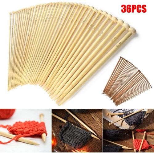 Bamboo Knitting Needles Set Single Pointed Knitting Needles for Handmade Creative DIY MUMR999