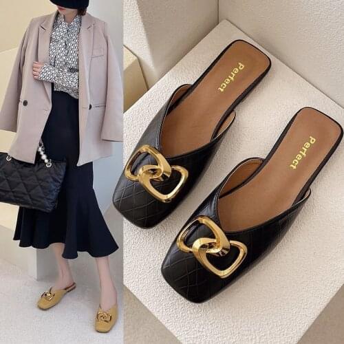 2021 Spring New Internet Celebrity Flat for Outdoors Fashion Ins Tide Fairy Style Lazy Slippers