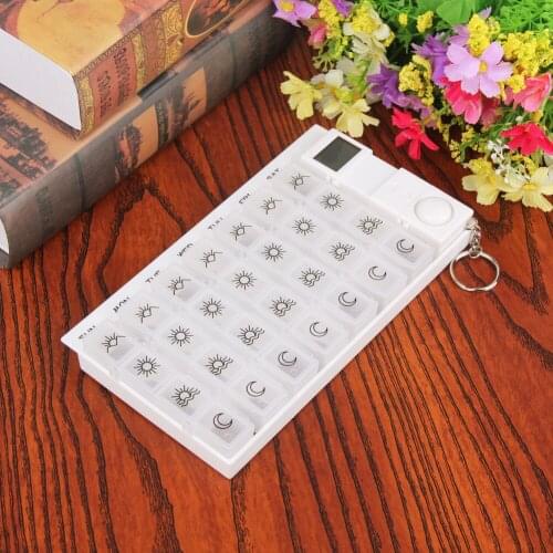 Digital 7days Pill Reminder Organizer Pill Box Case Timer White Pill Storage Boxes Medicine Case Container Organizer