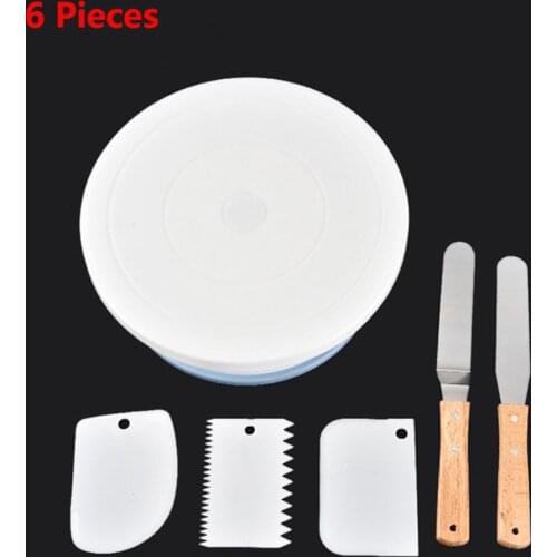 10 Inch Plastic cake decorating table Stand Turntable Rotating Spatula Dough Knife Decorating Cream Cake Rotary Table