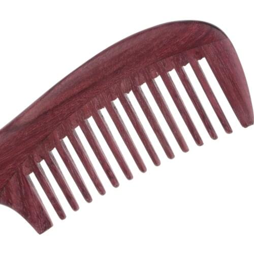 Wide Tooth Comb Natural Purpleheart Wooden Comb Hair Detangler Massage Brush