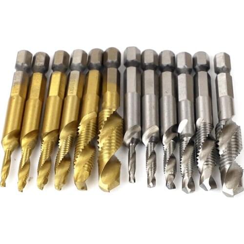 1/4 Hex Shank HSS metric Thread tap HSS drill bits spiral trapezoidal tap Hand Screw Taps M3 M4 M5 M6 M8 M1O tap