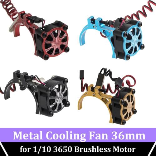 Rc 36mm Cooling Fan Heatsink 540 550 3650 3660 Brushless Motor Heat Dissipation Aluminum Metal for 1/10 Rc Car Brushless Motors