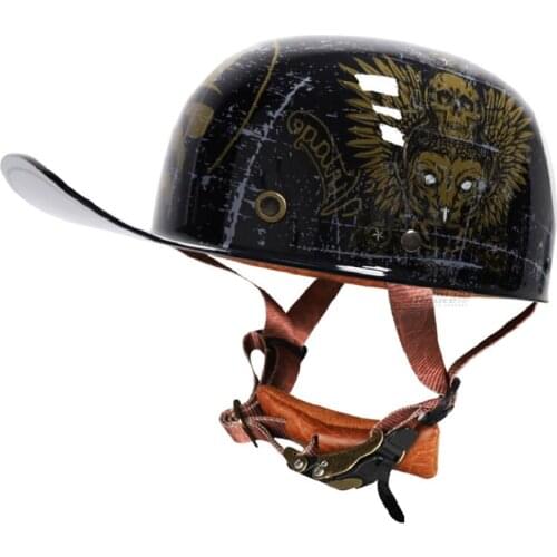 Vintage Motorcycle Helmet Motorbike Moto Riding Retro Helmet Biker Racing Half Helmet Scooter Casco Casque Unisex Sun Visor