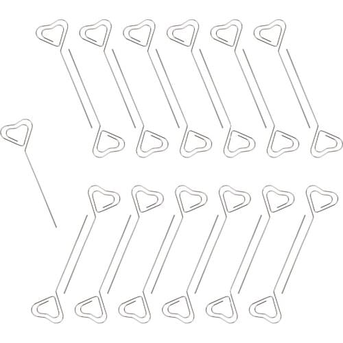 XRHYY 25 pcs Silver Color DIY Wire Card Holder Pick, Paper Photo Card Clip with Heart Sharp