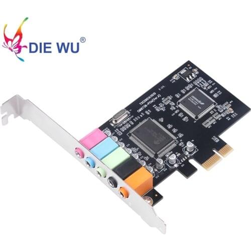 DIEWU PCIE X1 Sound Card 5.1CH 5.1 Channel CMI8738 Chipset Audio InterfacePCI Express Stereo Digital Card Desktop Sound Card